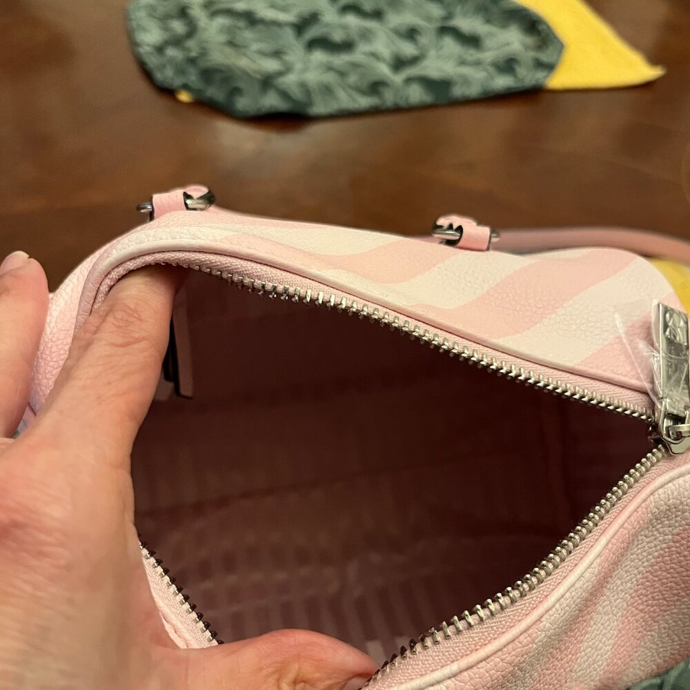 NWT Victoria Secret Mini Duffle Bag in Heritage Stripe (pink and white). - Picture 4 of 5